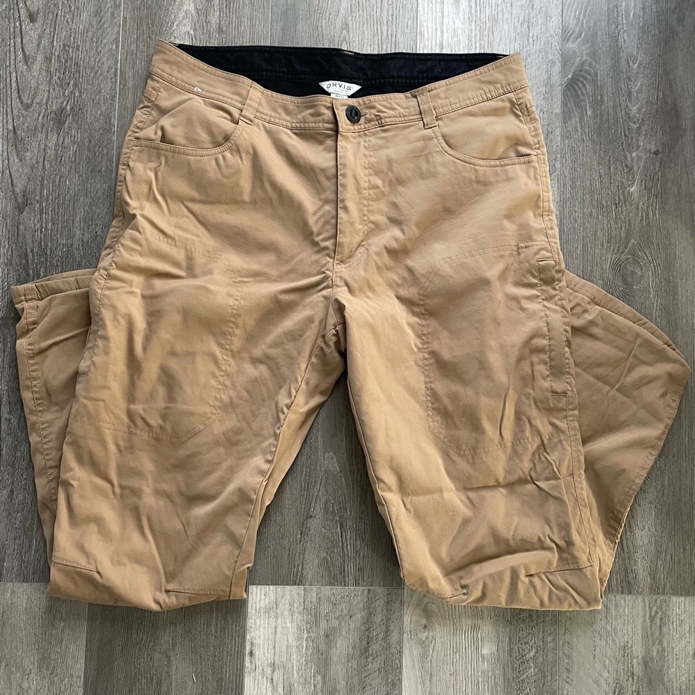 Orvis Men's Fleece Lined Khaki/Tan Chino Pants